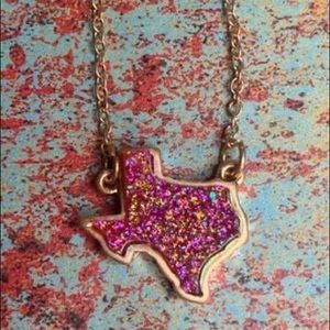 Pink Druzy Texas Necklace